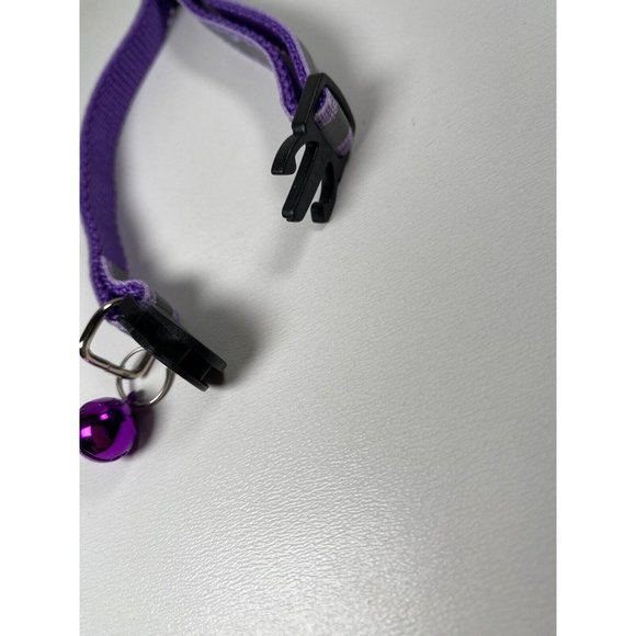 Cat Breakaway Collar New With Jingle Bell And Reflective Strip Purple - Picture 6 of 6